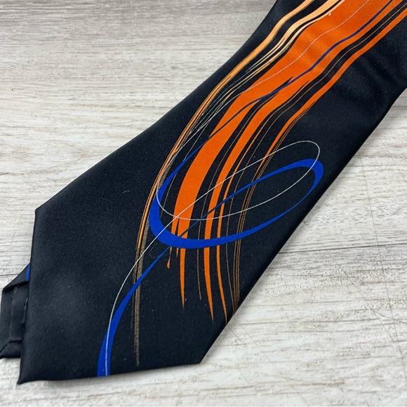 JERRY GARCIA TIE BLACK ORANGE BLUE PLANT PERSON COLLECTION 61 - Picture 2 of 8